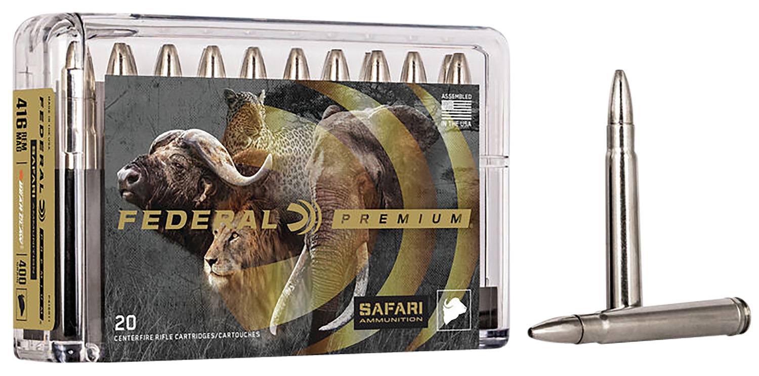 Federal P416RT1 Premium Safari Cape-Shok 416RemMag 400gr Trophy Bonded Bear Claw 20 Per Box/10 Case