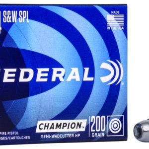 Federal C44SA Champion Training 44S&W Spl 200gr Semi Wadcutter Hollow Point 20 Per Box/25 Case