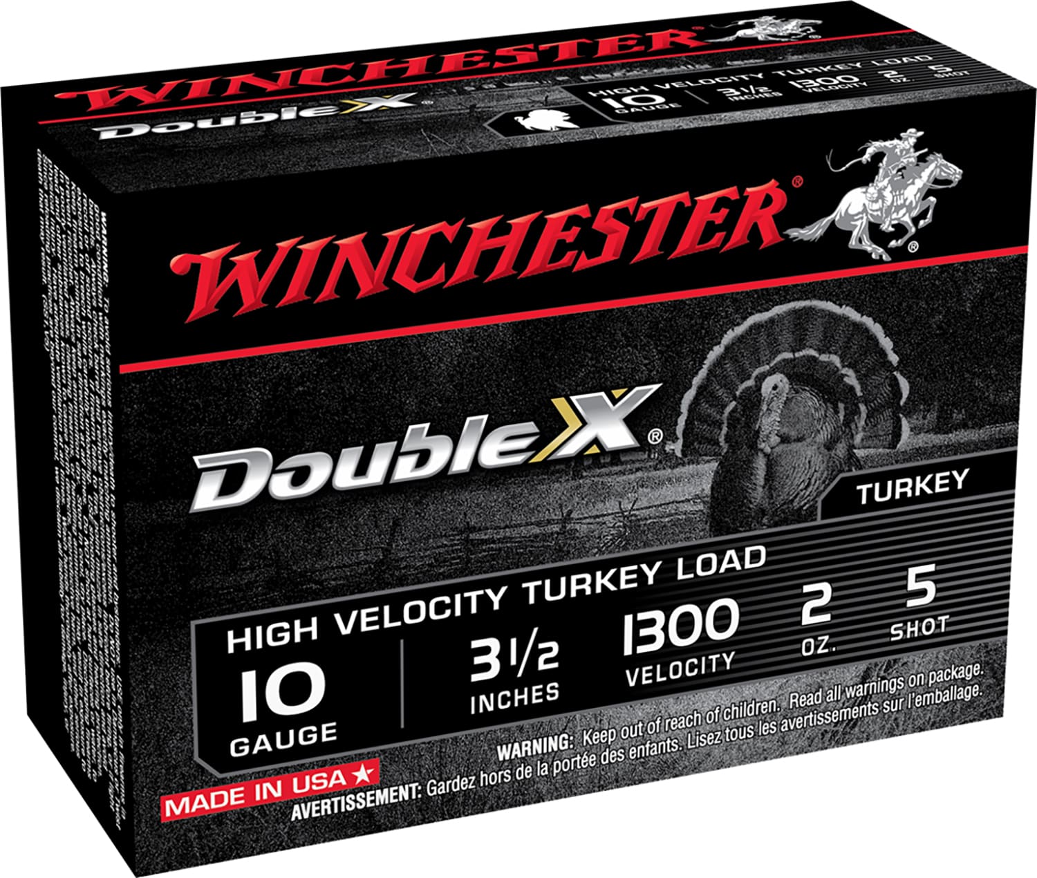 Winchester Ammo STH105 Double X High Velocity Turkey 10Gauge 3.50" 2oz 5Shot 10 Per Box/10 Case