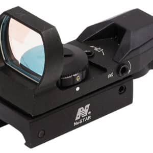 NcStar D4RGB Red & Green Four Reticle Reflex Optic  Black Anodized 1 x 0.95"x 1.34" 3 MOA Red/Green Dot Multi Reticle