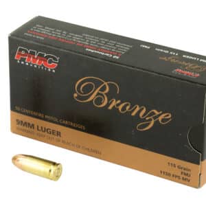 PMC 9A Bronze 9mmLuger 115gr Full Metal Jacket 50 Per Box/20 Case