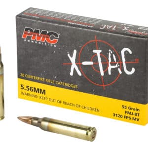 PMC 556X X-Tac  5.56x45mmNATO 55gr Full Metal Jacket Boat Tail 20 Per Box/50 Case