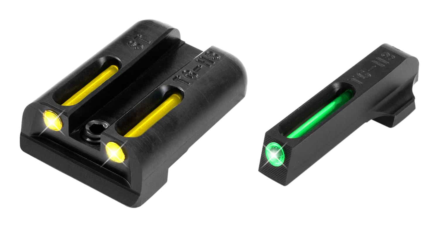 TruGlo TG131ST2Y TFO Green/Tritium/Fiber Optic Front Sight-Yellow/Tritium/Fiber Optic Rear Sight Sig Sauer P-Series #6 Front/#8 Rear