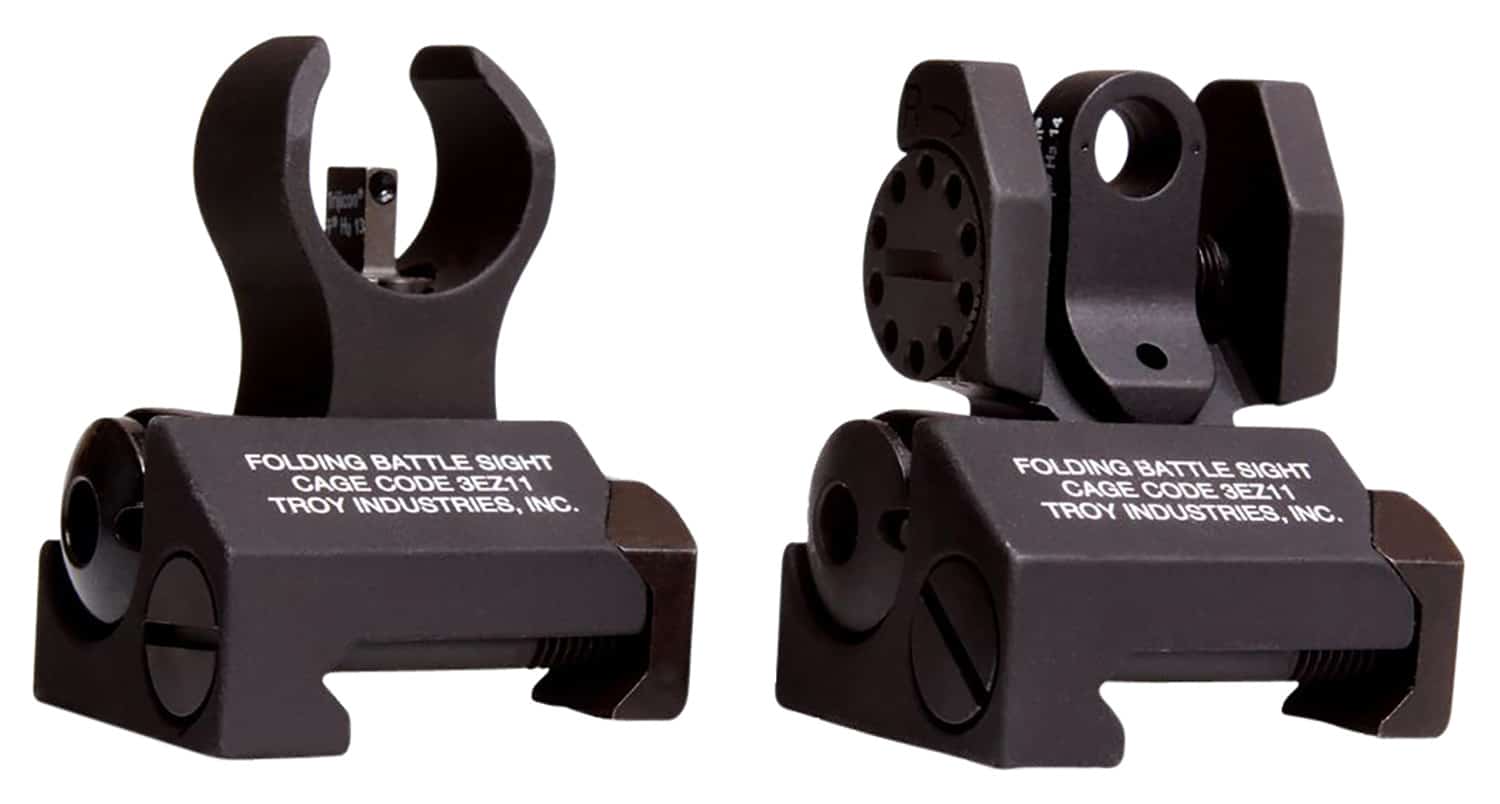 Troy Ind SSIGIARSMBT00 Micro BattleSight Set HK Front & Round Rear Black