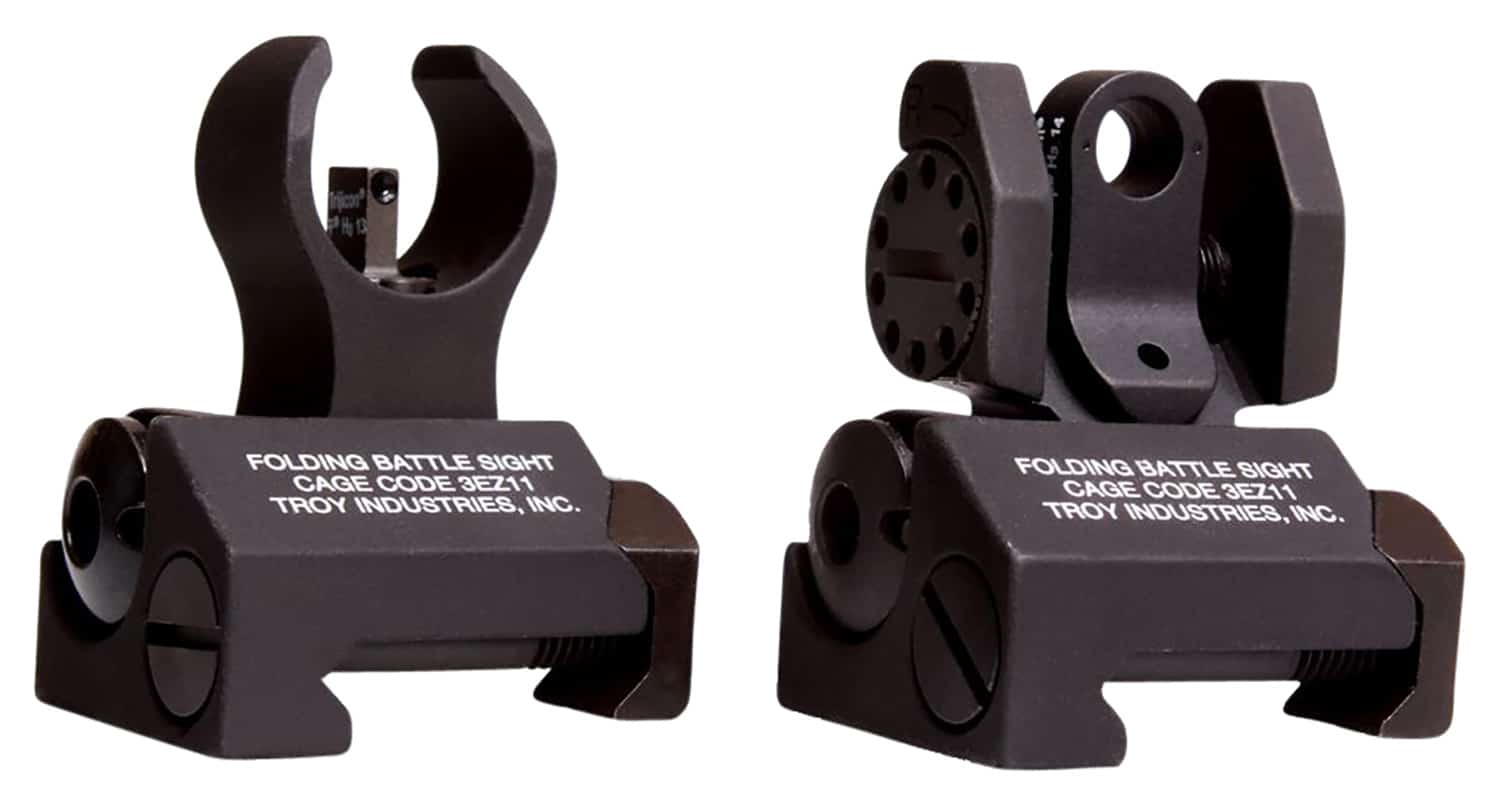 Troy Ind SSIGIARSTBT00 Tritium Micro BattleSight Set HK Front & Round Rear Black Hardcoat Anodized