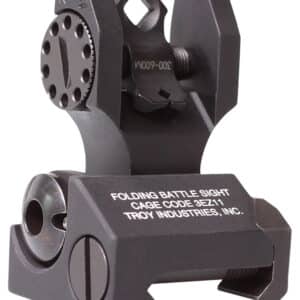 Troy Ind SSIGDOARFBT00 Rear Folding BatteleSight Dioptic  Black Hardcoat Anodized for AR-15