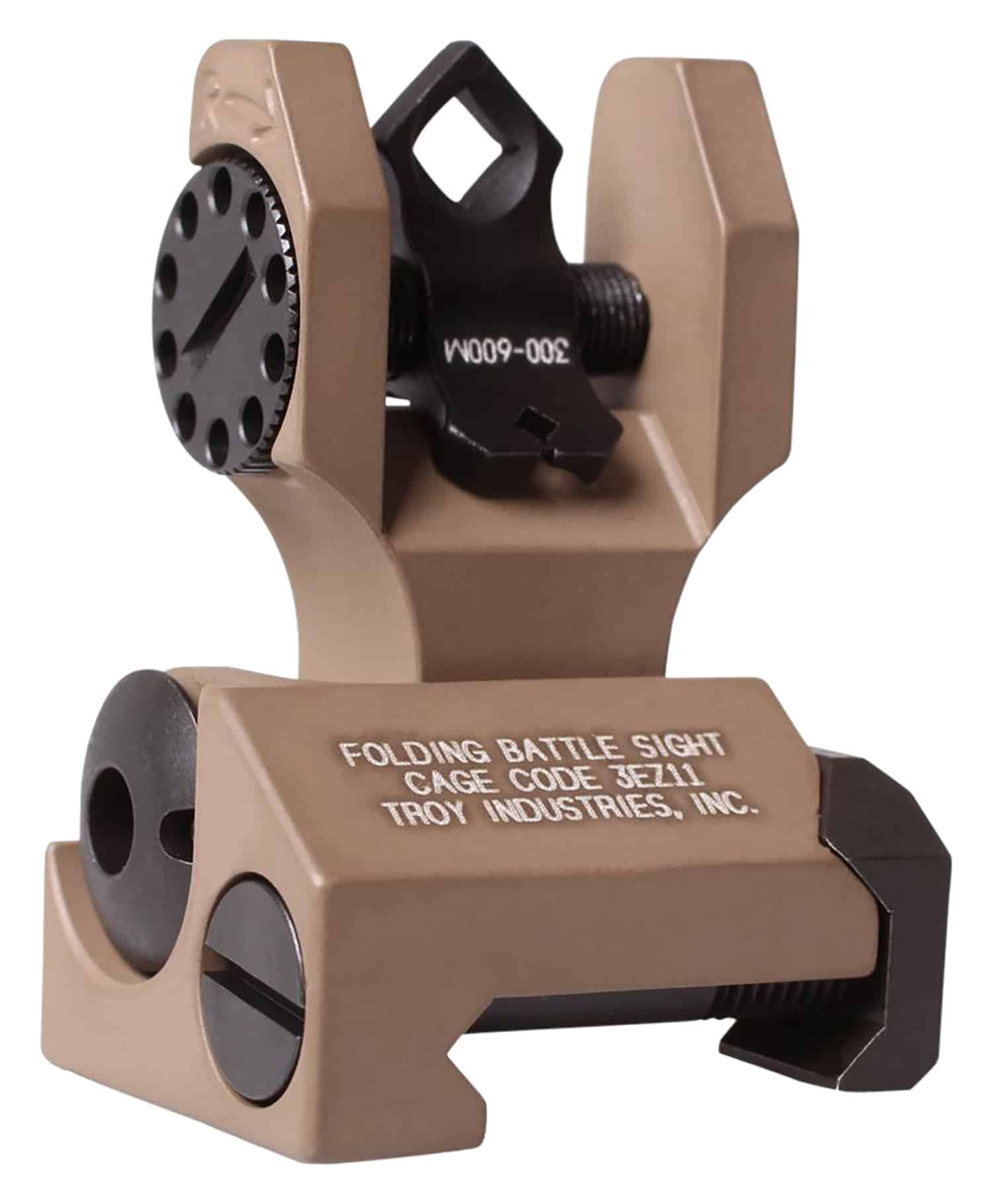 Troy Ind SSIGDOARFFT00 Rear Folding BattleSight Dioptic Flat Dark Earth Folding for AR-15