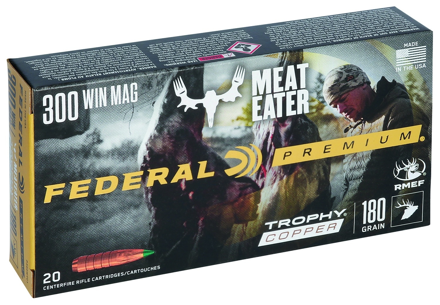Federal P300WTC1 Premium 300WinMag 180gr Trophy Copper 20 Per Box/10 Case