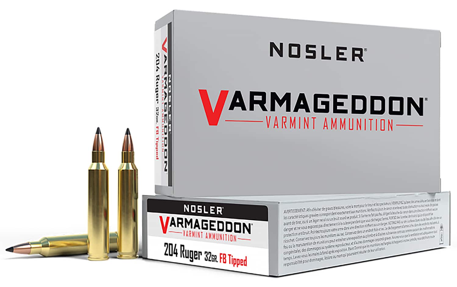 Nosler 65115 Varmageddon 204Ruger 32gr Flat Base Tipped 20 Per Box/20 Case