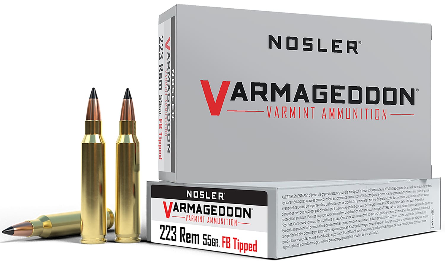 Nosler 65145 Varmageddon 223Rem 55gr Flat Base Tipped 20 Per Box/20 Case
