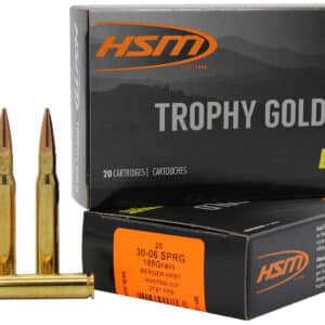 HSM 3006185VLD Trophy Gold Extended Range 30-06 Springfield 185 gr Berger Hunting VLD Match 20 Per Box/ 20 Case