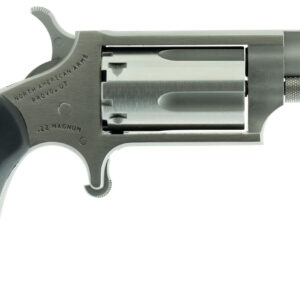 North American Arms 22MGRC Mini-Revolver Sports South Exclusive 22 WMR 5 Shot 1.63" Stainless Steel Barrel, Frame & Cylinder, Black Rubber Grip, Exposed Hammer