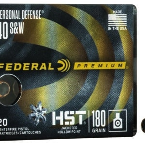Federal P40HST1S Premium Personal Defense 40S&W 180gr HST Jacketed Hollow Point 20 Per Box/10 Case