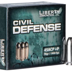 Liberty Ammunition LACD45013 Civil Defense  45ACP+P 78gr Lead Free Fragmenting Hollow Point 20 Per Box/50 Case
