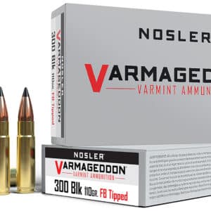 Nosler 40127 Varmageddon 300Blackout 110gr Flat Base Tipped 20 Per Box/20 Case