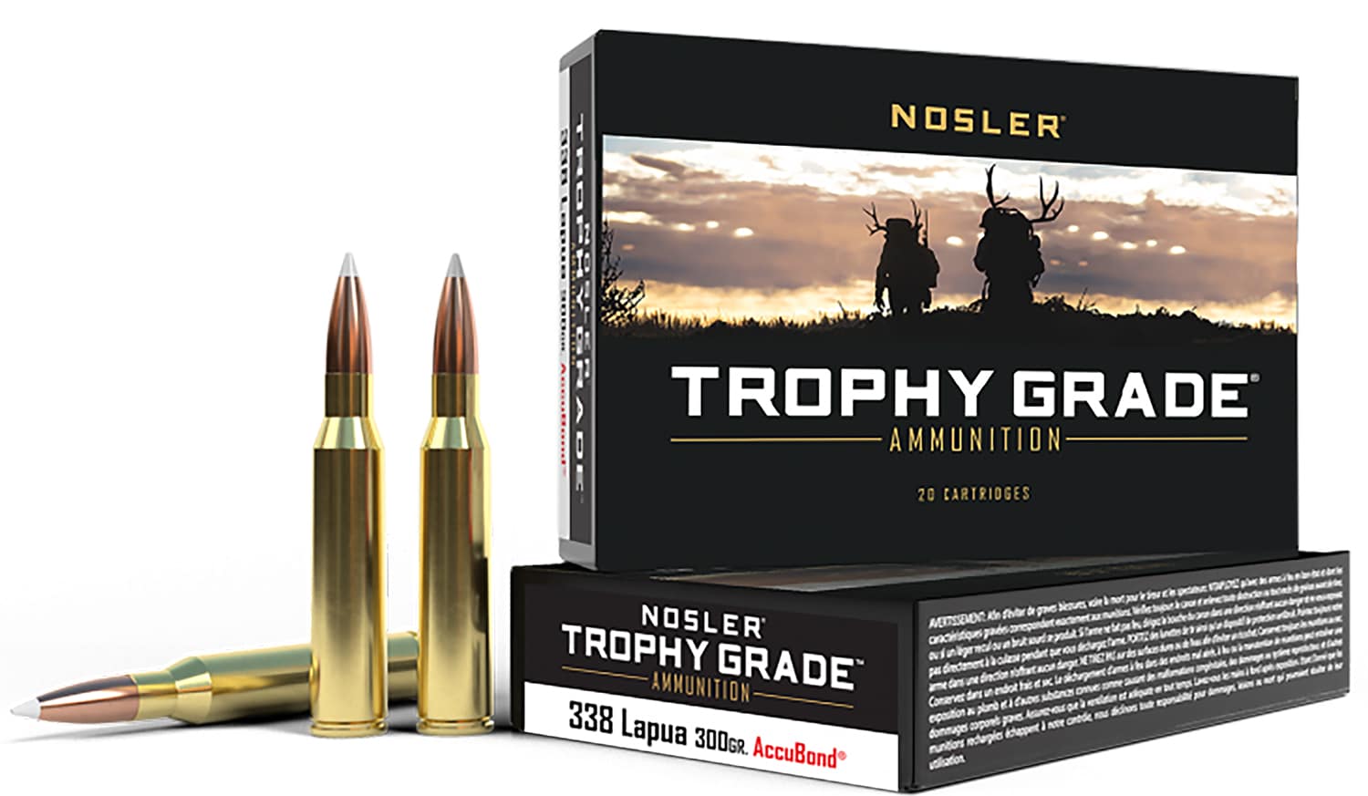 Nosler 49323 Trophy Grade 338LapuaMag 300gr Nosler AccuBond 20 Per Box/10 Case