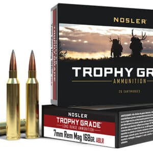 Nosler 60108 Trophy Grade Long-Range 7mmRemMag 168gr Nosler Spitzer AccuBond Long Range 20 Per Box/10 Case