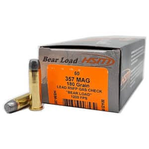 HSM 35718N Bear Load 357 Mag 180 gr Lead Round Nose Flat Point 50 Per Box/10 Case