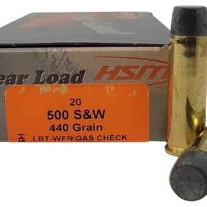 HSM 500SW6N Bear Load 500 S&W Mag 440 gr Wide Flat Nose 20 Per Box/ 25 Case