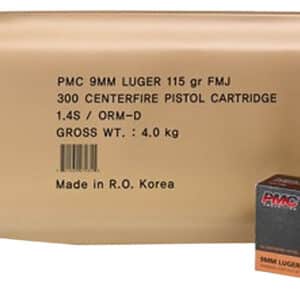 PMC 9ABP Bronze Battle Pack 9mmLuger 115gr Full Metal Jacket 300 Per Box/3 Case