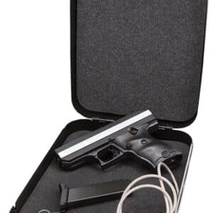 Hi-Point CF380HSP CF Home Security Package 380 ACP 8+1, 3.50" Black Steel Barrel, Black Powder Coated/Chrome Serrated Steel Slide, Black Polymer Frame & Grip, Keyed Lock Box