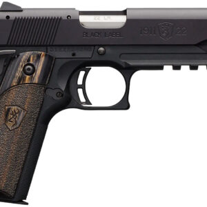 Browning 051816490 1911 Black Label Full Size Frame 22 LR 10+1, 4.25" Stainless Steel Barrel, Matte Black Serrated Slide & Polymer Frame w/Beavertail & Picatinny Rail