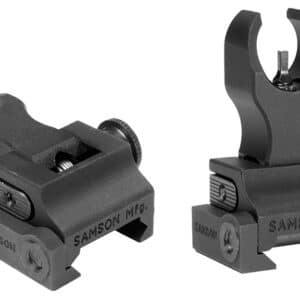 Samson 020003301 Quick Flip Front Sight Gas Block Extended Height (A2)  Black Hardcoat Anodized Flip Up for AR-15