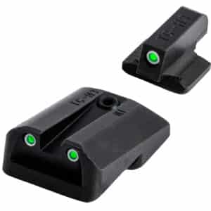 TruGlo TG231G1A Tritium Green Tritium Front & Rear/Black Nitride Fortress Frame, Compatible w/Glock 42/43/43X/48 Except MOS, Front Post/Rear Dovetail Mount