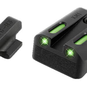 TruGlo TG13KM1A TFX Black | Green Tritium & Fiber Optic White Outline Front Sight Green Tritium & Fiber Optic Rear Sight