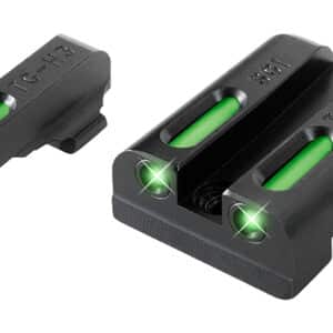 TruGlo TG13SG1A TFX Black | Green Tritium & Fiber Optic White Outline Front Sight Green Tritium & Fiber Optic Rear Sight