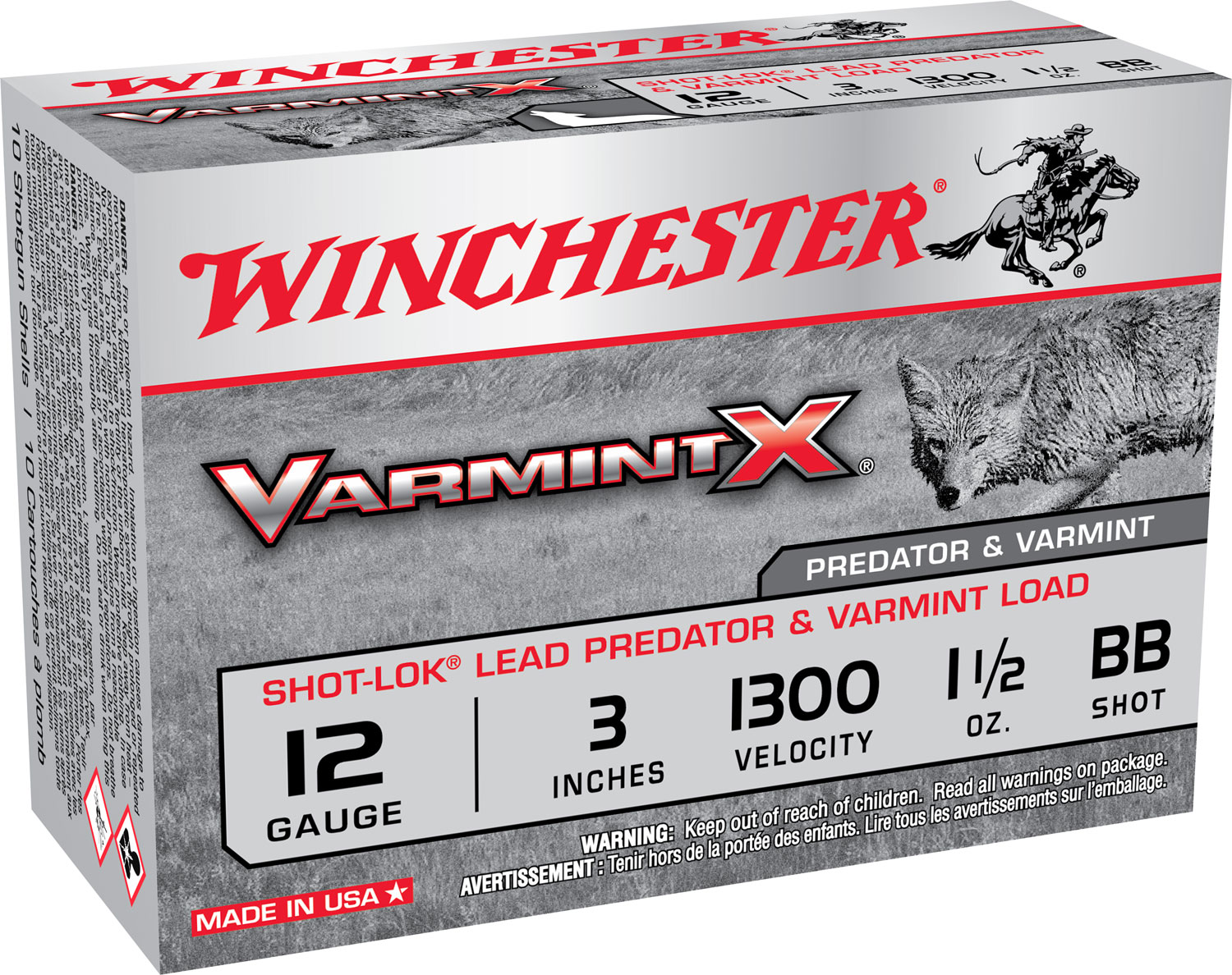 Winchester Ammo X123VBB Varmint X Shot-Lok 12Gauge 3" 1 1/2oz BBShot 10 Per Box/10 Case