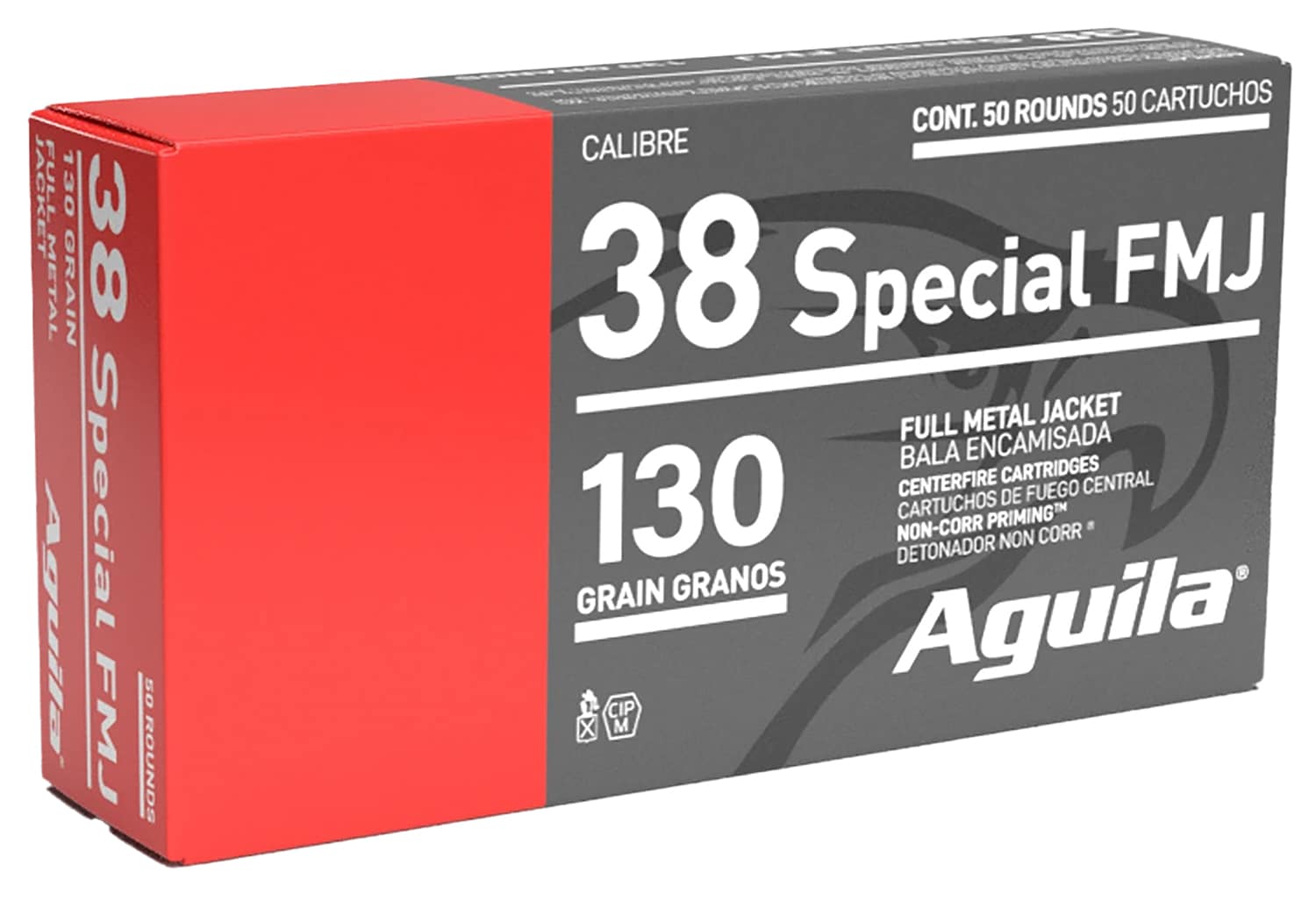Aguila 1E382521 38Special 130gr Full Metal Jacket 50 Per Box/20 Case