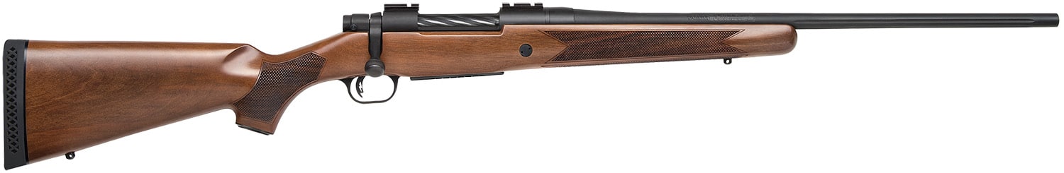 Mossberg 27890 Patriot Full Size 30-06 Springfield 5+1 22" Matte Blued Fluted Barrel, Drilled & Tapped Matte Blued Stainless Steel Receiver, Walnut Fixed Stock, Right Hand