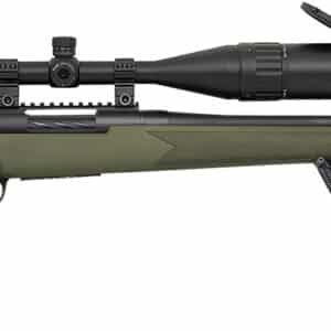 Mossberg 27924 Patriot Night Train 308 Win Caliber with 5+1 Capacity, 22" Threaded/Fluted Barrel, Matte Blued Metal Finish & OD Green Synthetic Stock Right Hand (Full Size) Includes 6-24x50mm Scope