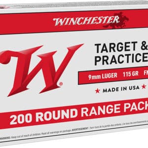 Winchester Ammo USA9W USA 9mmLuger 115gr Full Metal Jacket 200 Per Box/5 Case