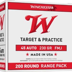 Winchester Ammo USA45W USA Range Pack 45ACP 230gr Full Metal Jacket 200 Per Box/3 Case