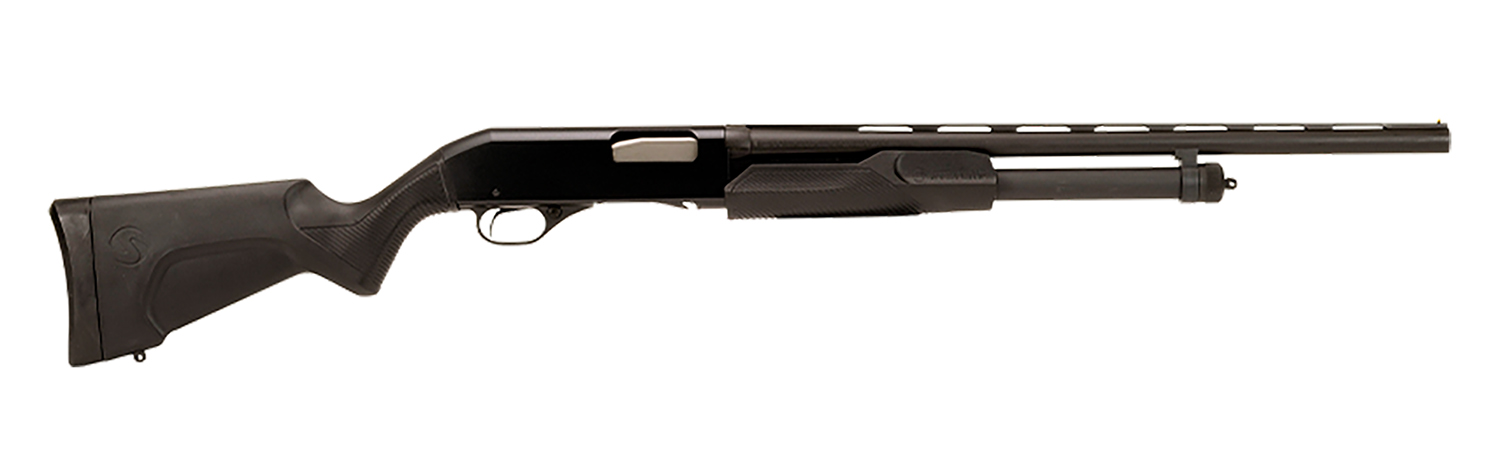 Stevens 22437 320 Field Compact 20 Gauge Pump 3" 5+1 22" Matte Black Vent Rib Barrel, Matte Black Aluminum Receiver, Fixed Matte Black Synthetic Stock, Ambidextrous