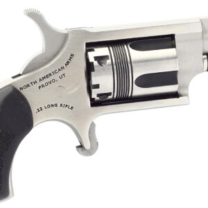 North American Arms 22LRTW Wasp 22 LR 5rd rd 1.13" Stainless Vent Rib Steel Barrel, Matte Stainless Steel Frame, Stainless Cylinder, Exclusive Black Pebbled Rubber Grips