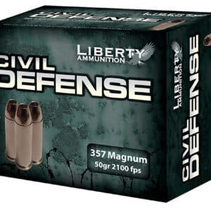 Liberty Ammunition LACD357030 Civil Defense  357Mag 50gr Lead Free Fragmenting Hollow Point 20 Per Box/50 Case