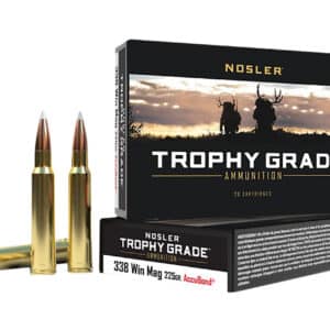 Nosler 60074 Trophy Grade  338WinMag 225gr Nosler AccuBond 20 Per Box/10 Case