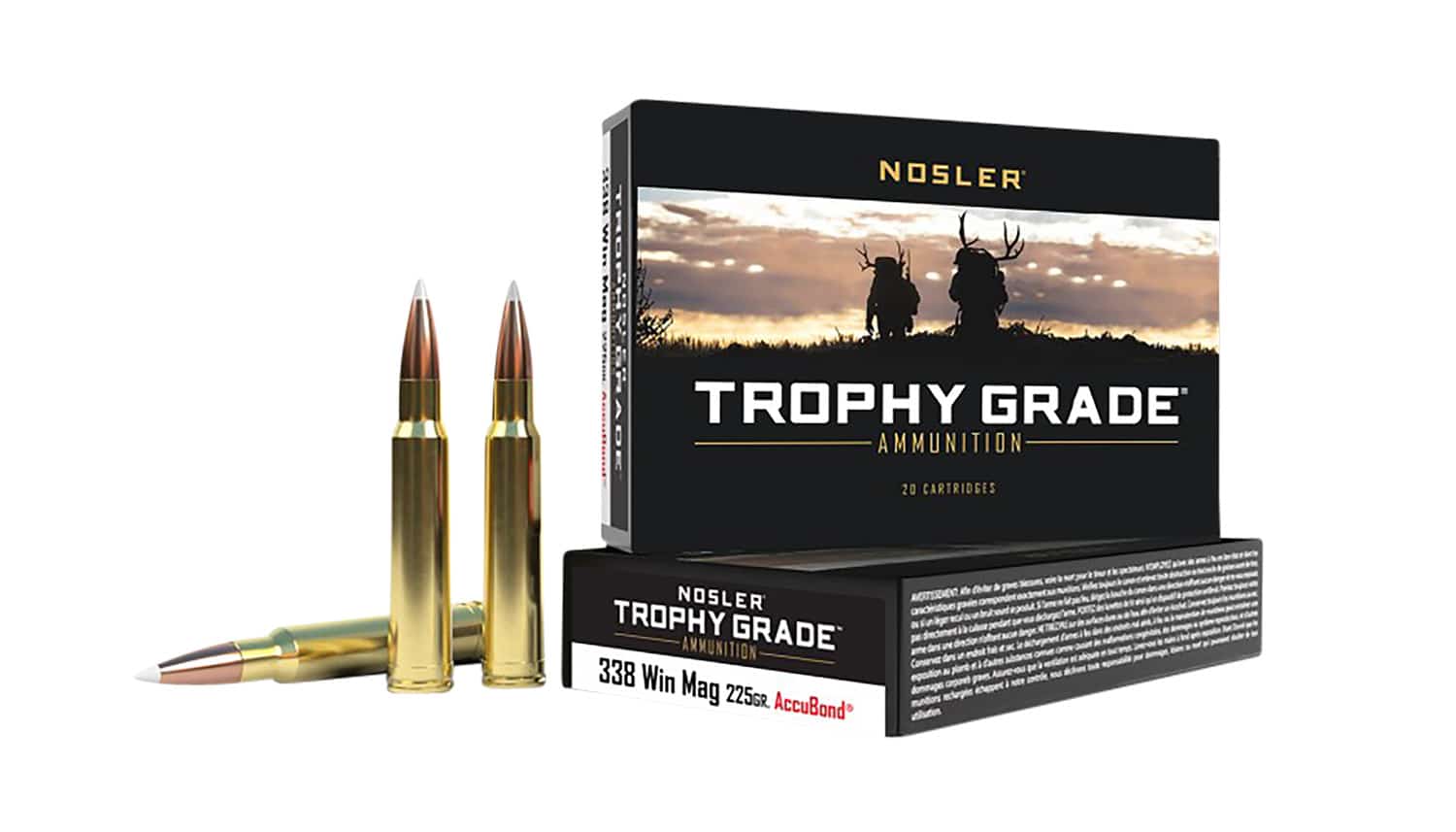 Nosler 60074 Trophy Grade 338WinMag 225gr Nosler AccuBond 20 Per Box/10 Case