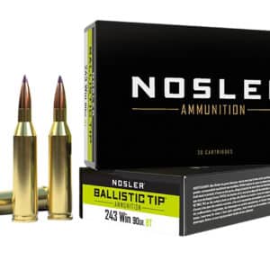 Nosler 40050 Ballistic Tip  243Win 90gr Spitzer Ballistic Tip 20 Per Box/10 Case