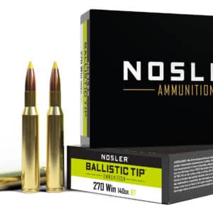 Nosler 40055 Ballistic Tip  270Win 140gr Spitzer Ballistic Tip 20 Per Box/10 Case