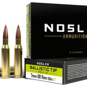 Nosler 40060 Ballistic Tip 7mm-08Rem 120gr Spitzer Ballistic Tip 20 Per Box/10 Case