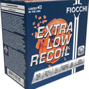 FIOCCHI LOW RECOIL 12GA 2.75" - 7/8OZ #8 1200FPS 250RD CASE