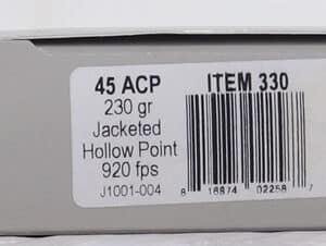 UNDERWOOD 45 ACP 230GR JHP - 20RD 10BX/CS