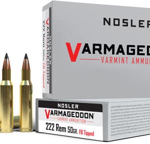 NOSLER VARMAGEDDON 222 REM - 50GR FBT 20RD 20BX/CS