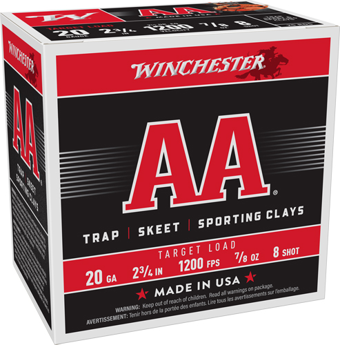 WINCHESTER AA 20GA 2.75" 7/8OZ - #8 1200FPS 250RD CASE LOT - Image 2