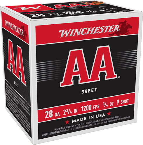 WINCHESTER AA 28GA 2.75" 3/4OZ - #9 1200FPS 250RD CASE LOT