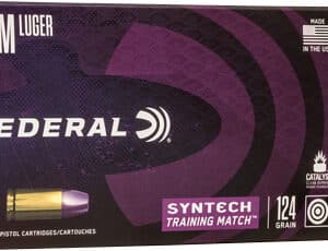 FEDERAL AE 9MM LUGER 124GR TSJ - TRAINING MATCH 50RD 10BX/CS